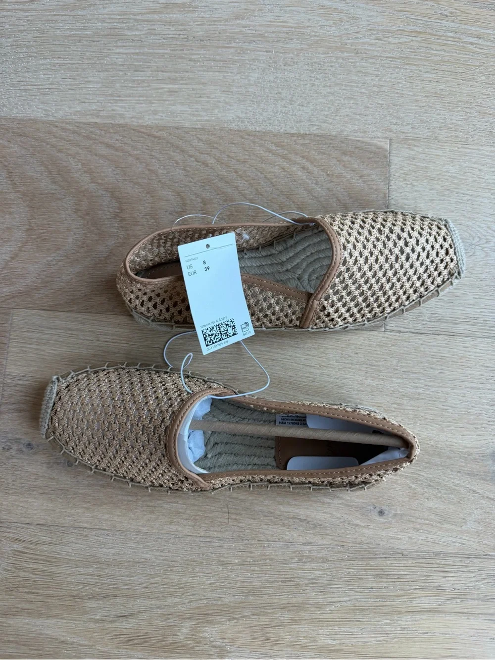 H&M Beige Woven Espadrille Slip-Ons